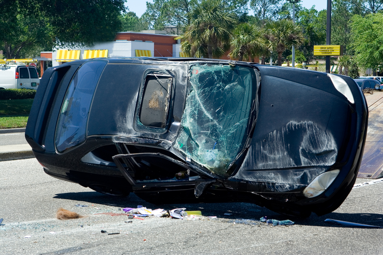 Traffic Accident Resulting in a Crushed Car